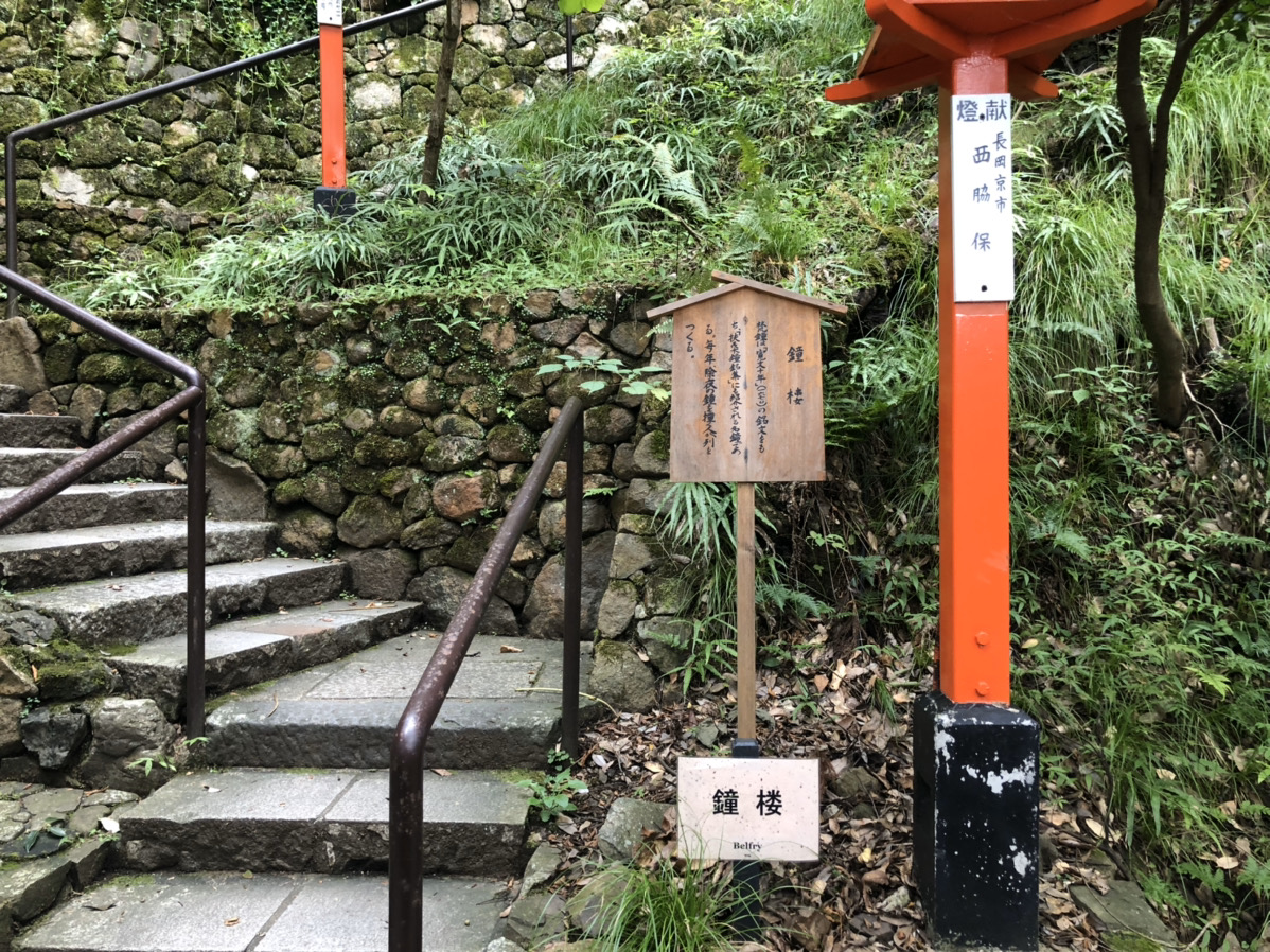 鞍馬寺の鐘楼までの階段